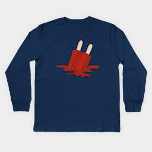 Melted Red Popsicle Kids Long Sleeve T-Shirt